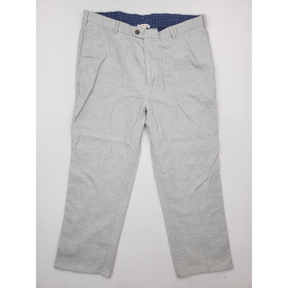 Peter Millar Pants Mens 38x28 Gray Chino Regular Straight Small Wale Corduroy